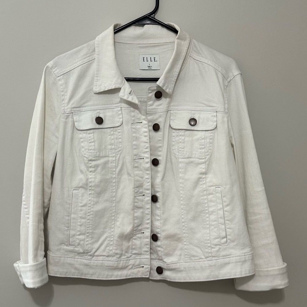 Elle White Denim Jacket - Large